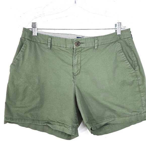 Old NAvy Olive Green Chino Cotton SHorts Women 12 - Picture 2 of 6